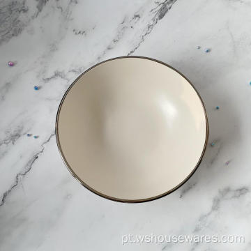 Conjuntos de jantar de grés de esmalte em cores brancas